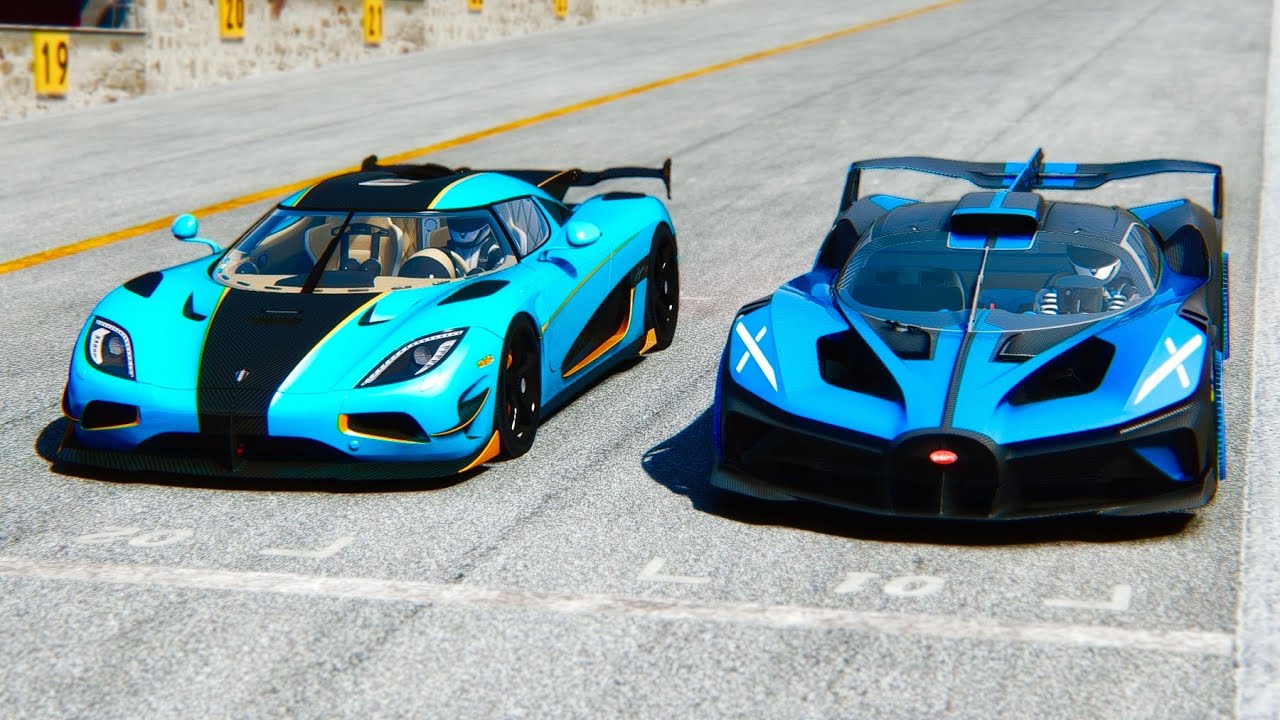 Bugatti Bolide vs Koenigsegg Agera RSR 2022 at Drag Race 20 KM