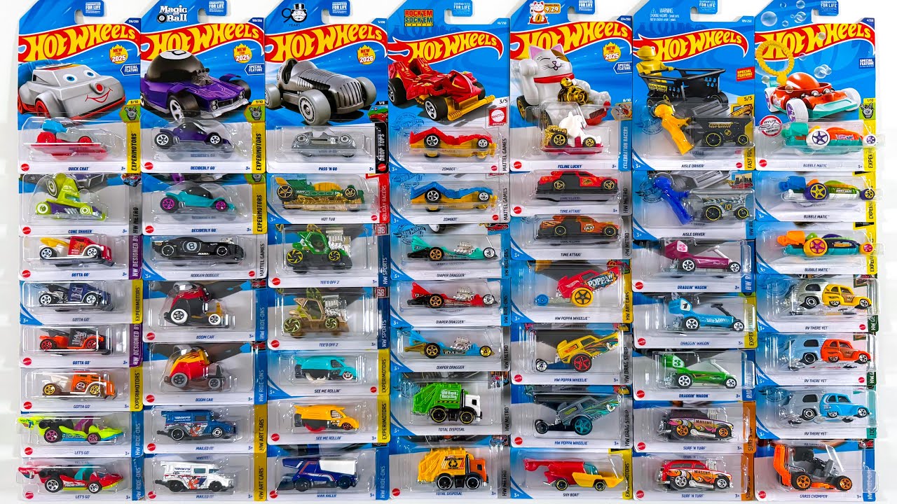 Распаковка 50 забавных игрушечных машинок Hot Wheels!