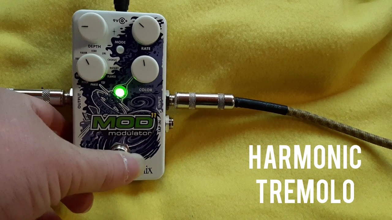 EHX MOD 11 Demo pt.1 Trem, Harm, Vibrato settings