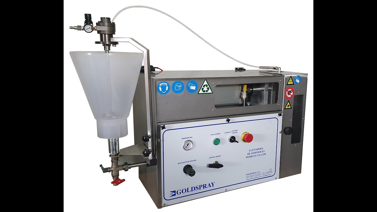 ENVASADORA SEMIAUTOMATICA DE AEROSOLES CON PRECARGA MODELO GLS-200