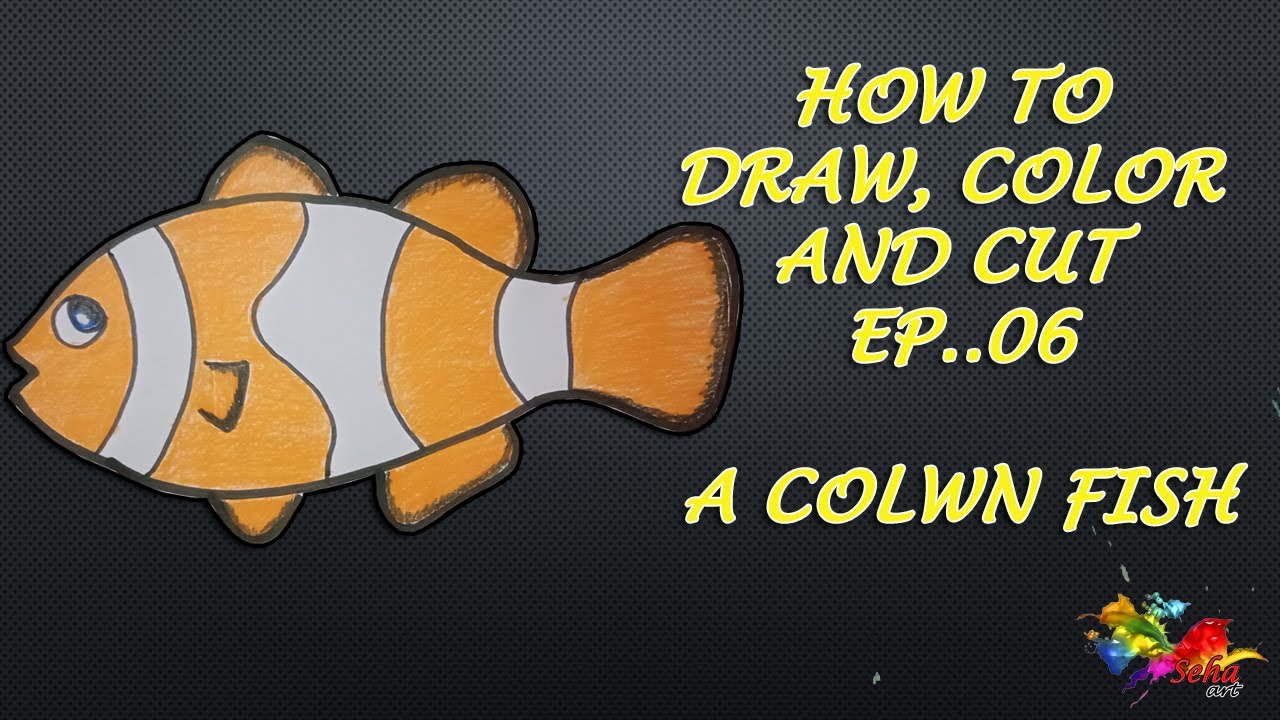 Satisfying video - How To Drawing coloring and Cutting a Clown Fish