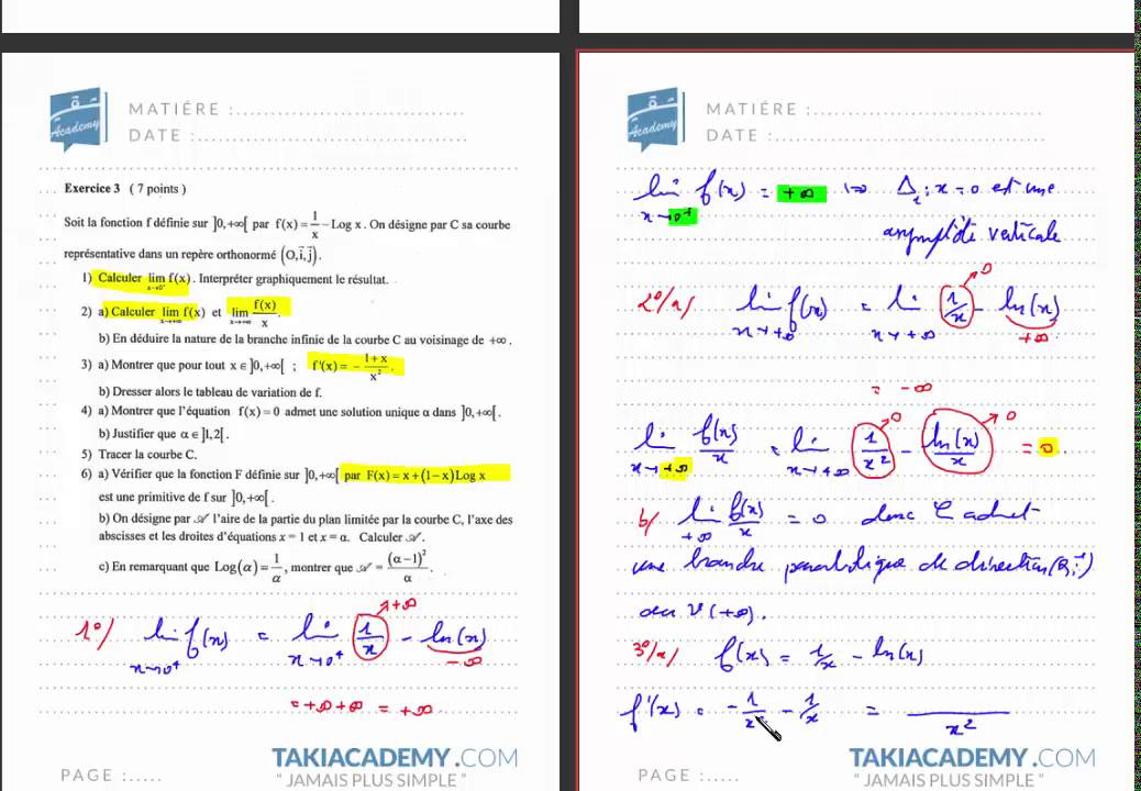 11_Application _correction d'un bac _fonction Ln