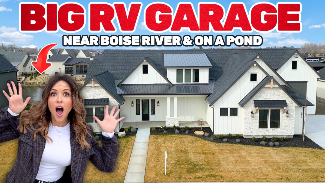 Tour this MASSIVE Home with RV Garage Near Boise on a Pond!