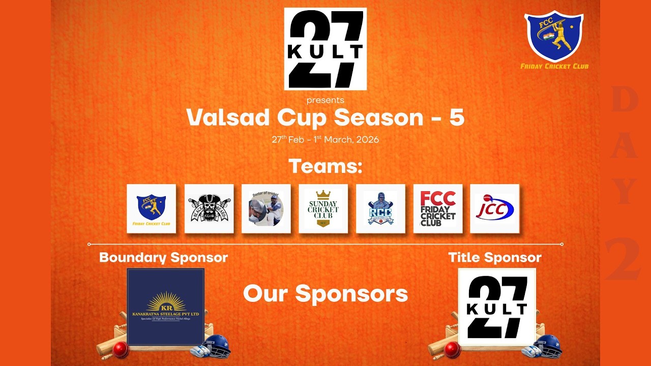 🔴LIVE DAY 2 | KULT PRESENT FCC VALSAD CUP | SEASON 5 | KC CRICKET GROUND VALSAD