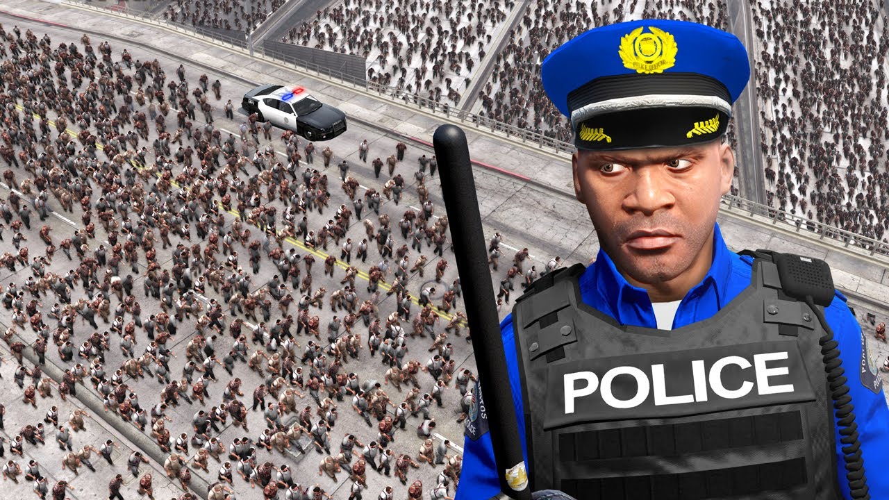 PLAYING as a POLICE OFFICER in a ZOMBIE Outbreak! (GTA 5)