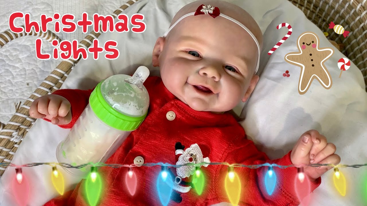 Taking baby Emma to look at CHRISTMAS LIGHTS | reborn role play | Christmas blog