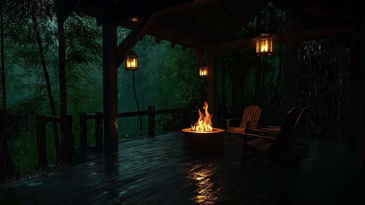 Deep Jungle Thunderstorm Soundscape | Midnight Nature Backdrop for Anxiety Relief and Calm Sleep