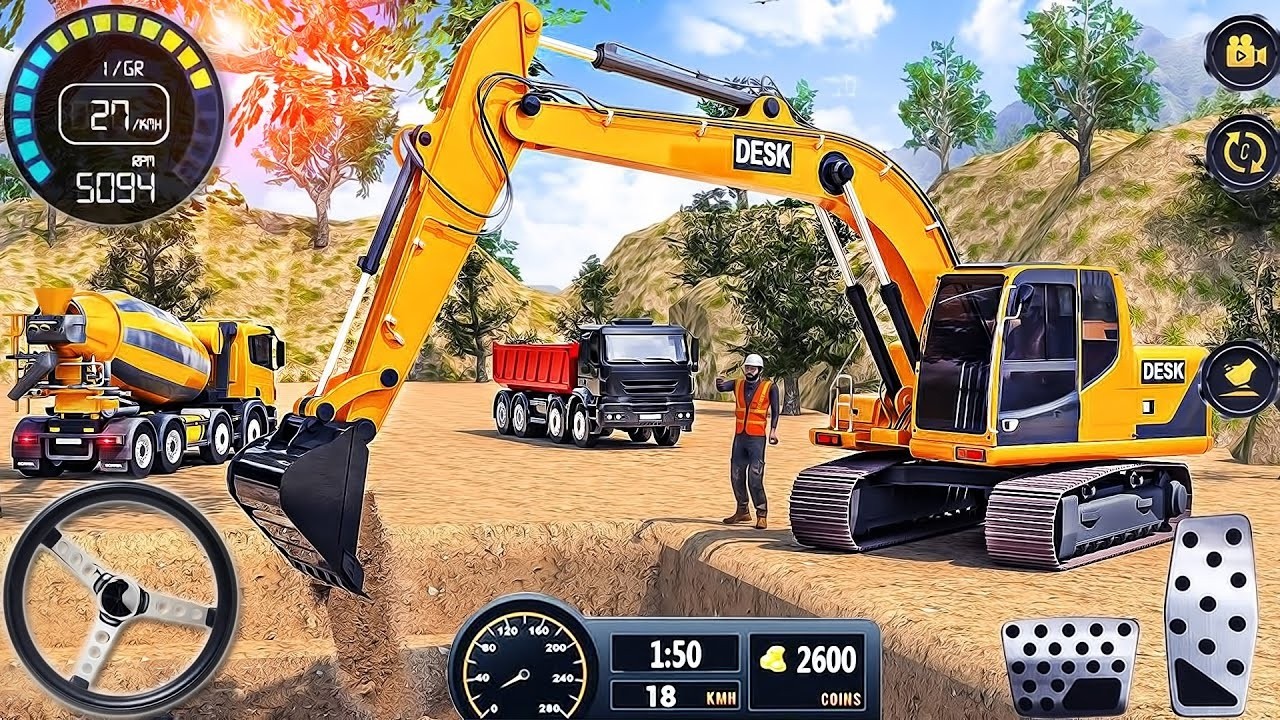 City Road Builder Construction 3D 🚧 | Highway JCB Excavator Simulator | Android Gameplay