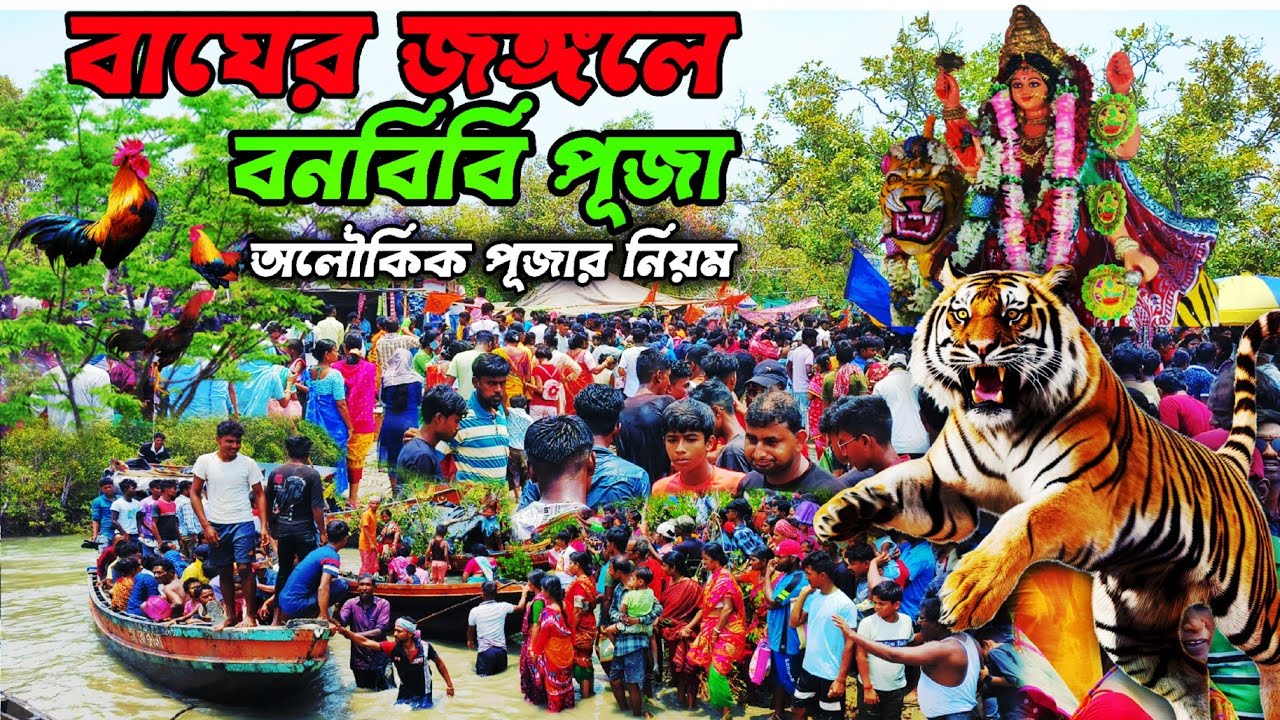 সুন্দরবনের বাঘের জঙ্গলে বনবিবি মায়ের পূজা || Biggest puja of Sundarban Jungle mela