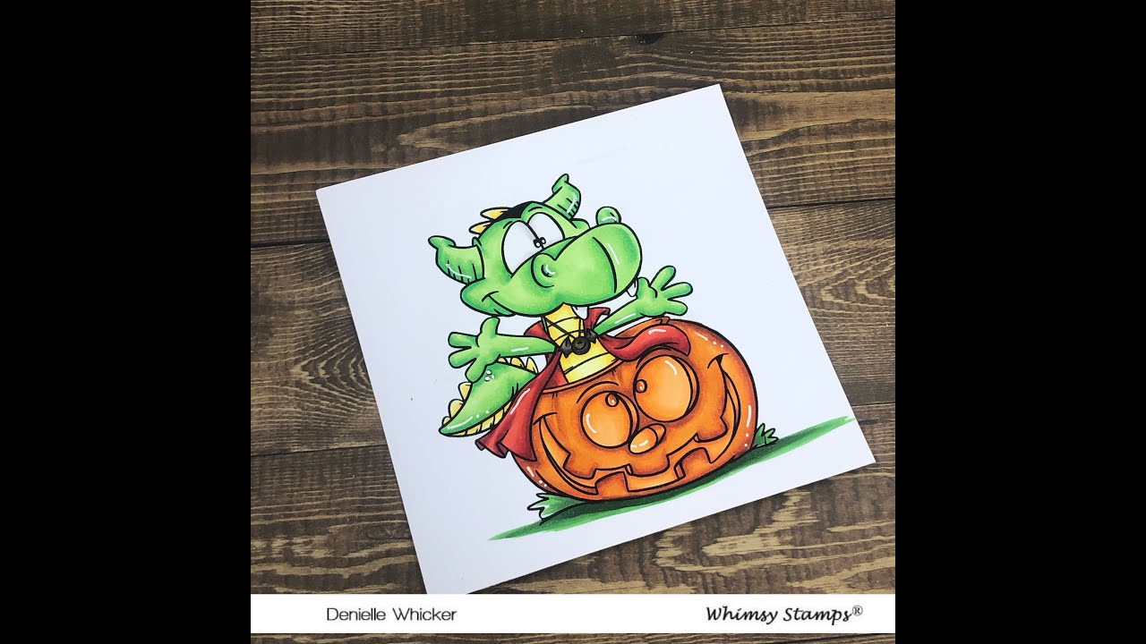 Whimsy Stamps - Dracula Dragon - Colouring Only