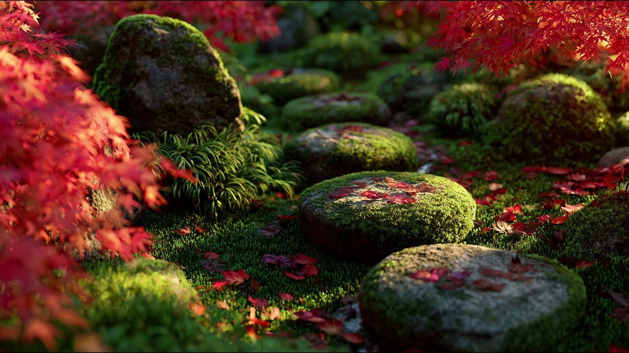 Silent Autumn Leaves — Zen Garden Journey • Japanese Meditation Music