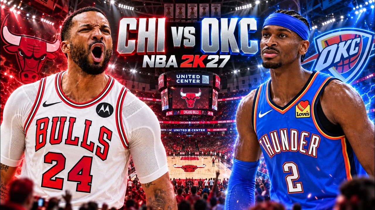 🔥Bulls против Thunder &mdash; это было СЛИШКОМ РЕАЛЬНО! | NBA 2K27 CPU против CPU Полный матч🏀