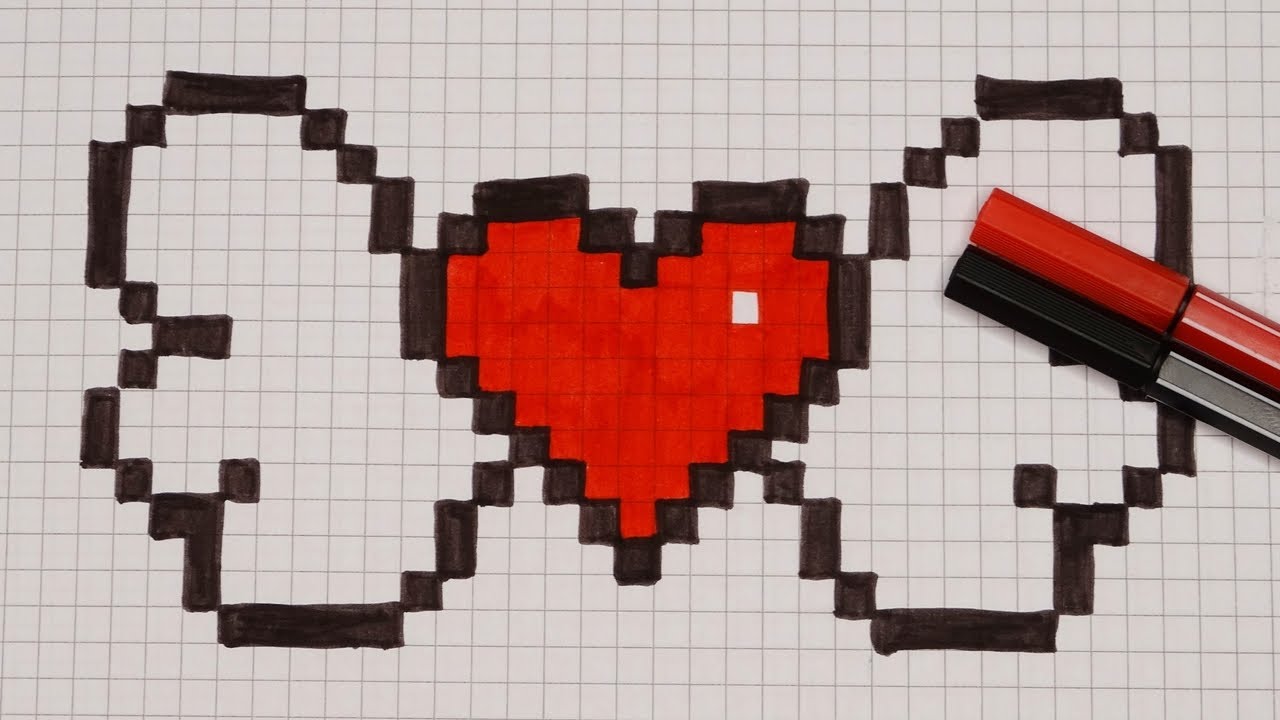 DIY Handmade Pixel Art | How to draw a Heart with Wings | Valentines Day Mothers Day | Fathers Day