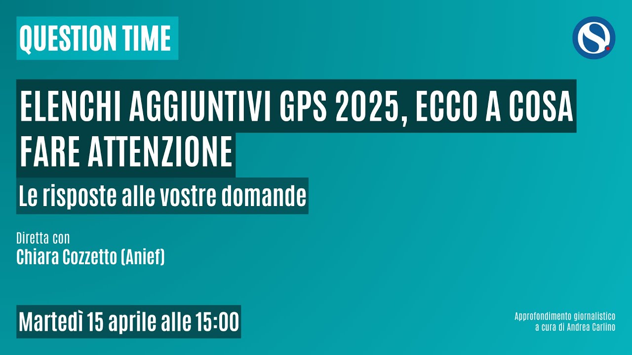 Elenchi aggiuntivi I fascia GPS, ecco a cosa fare attenzione per compilare bene la domanda