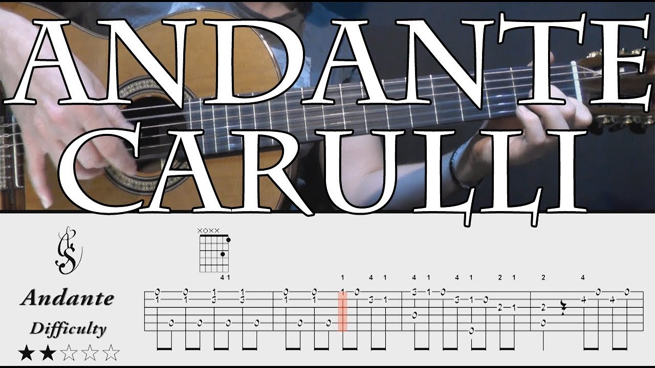 Andante Carulli with Tab - Classical guitar