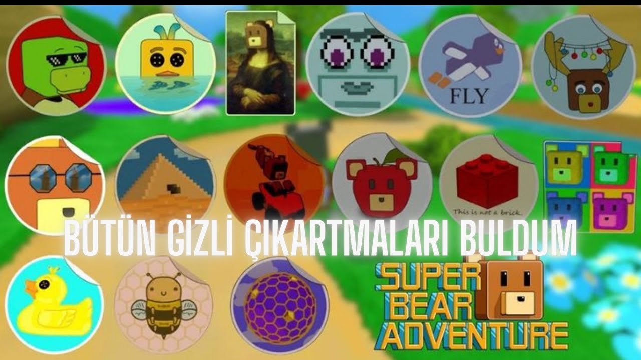 Bütün gizli çıkartmaları BULDUM! Super Bear Adventure #superbearadventure