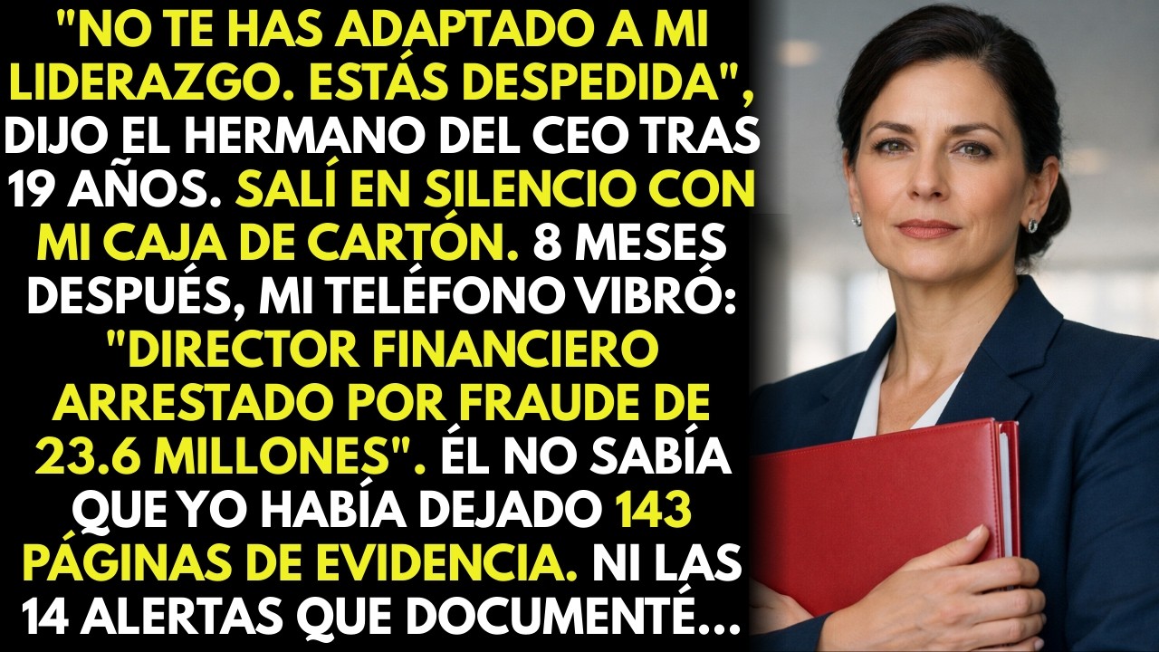 El hermano del CEO me despidió tras 19 años... 8 meses después lo arrestaron por el fraude