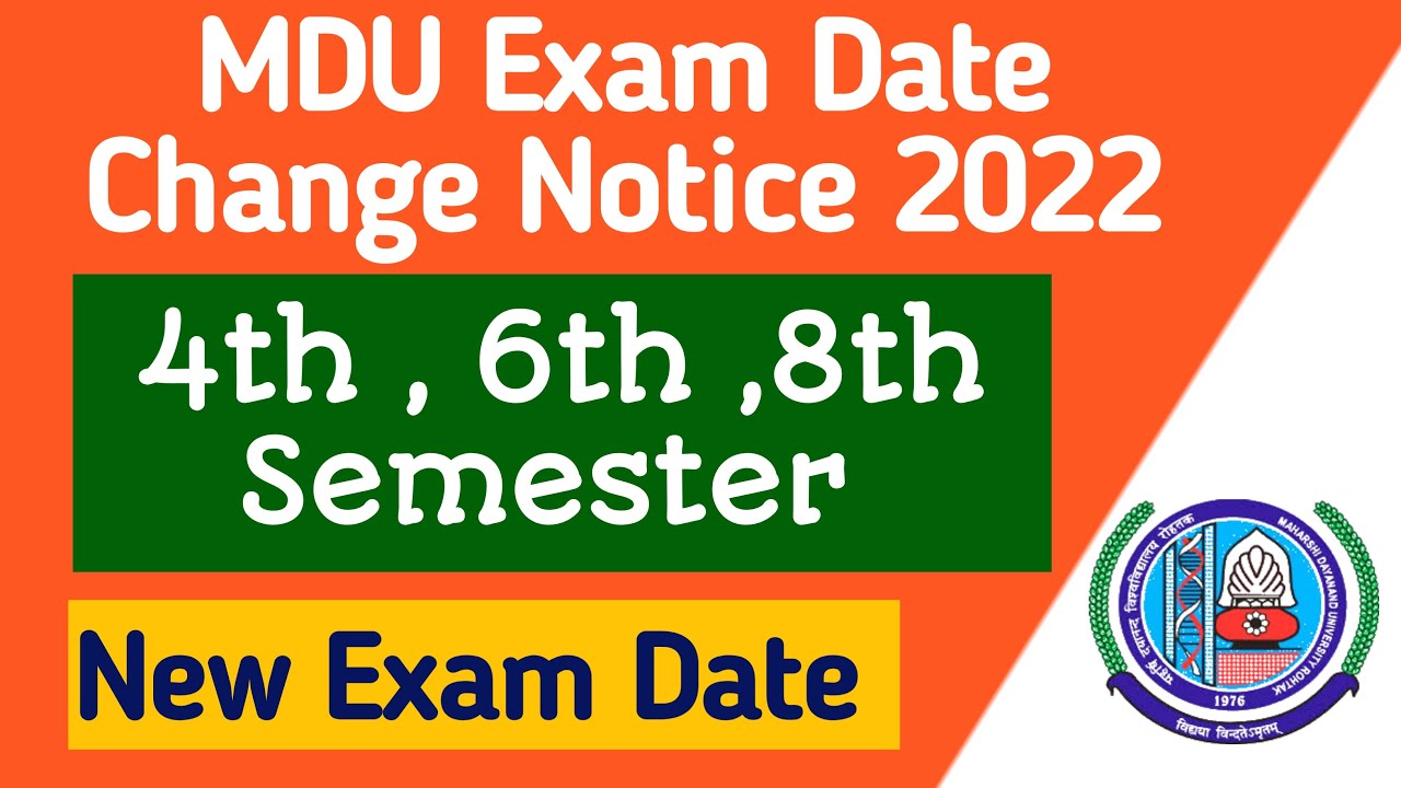 Mdu Exam Date Change Notice | MDU New Exam Date 2022 | Mdu New Exam date Schedule 2022