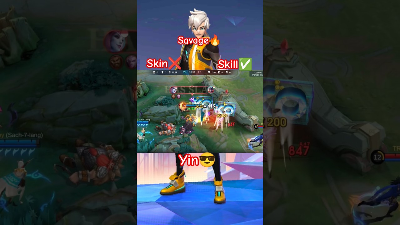Savage🔥Yin😈skin❌skill✅#mlbb #mobilelegends#viralshort #yin#montage#gameplay #endhit #savage