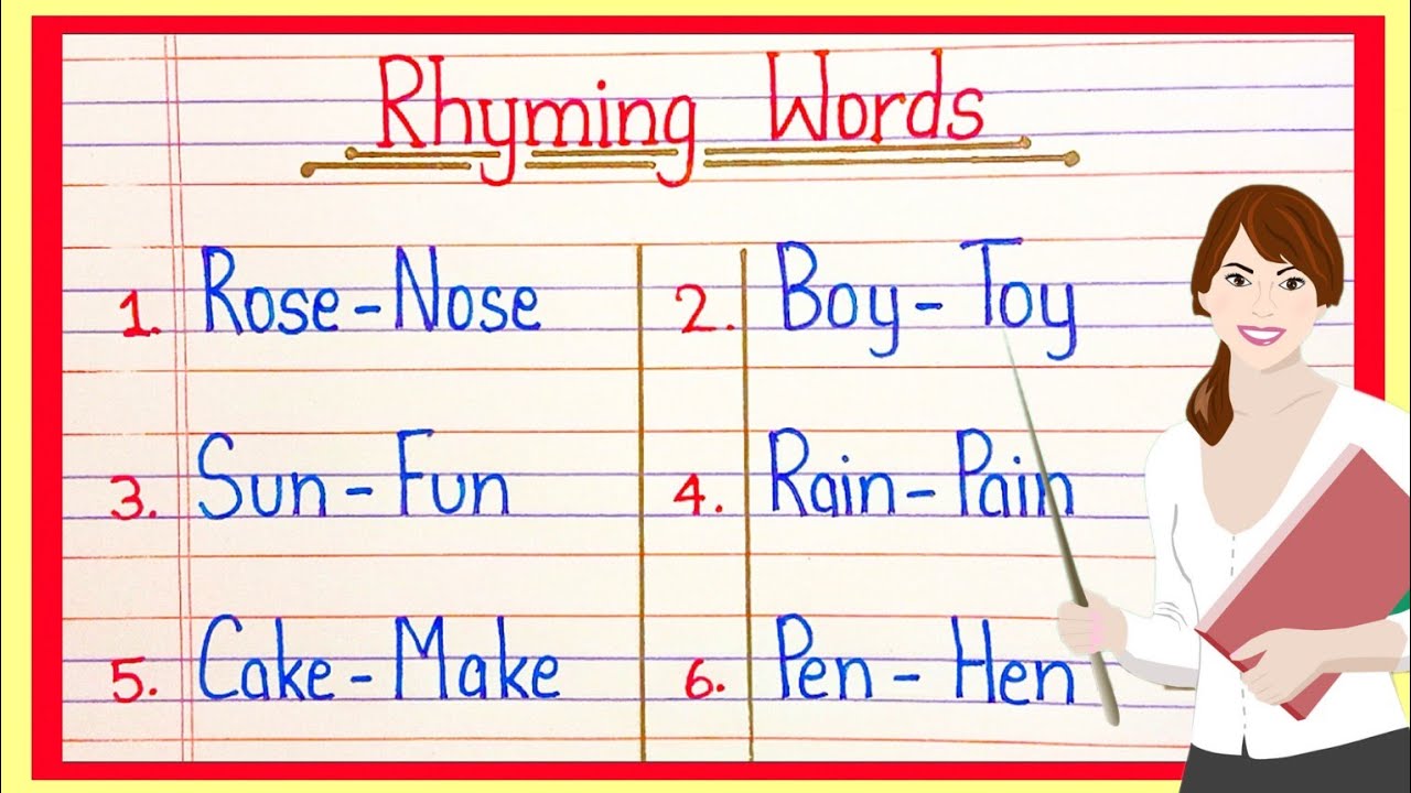 20 Rhyming Words | Rhyming Words In English | Rhyming Words list 20