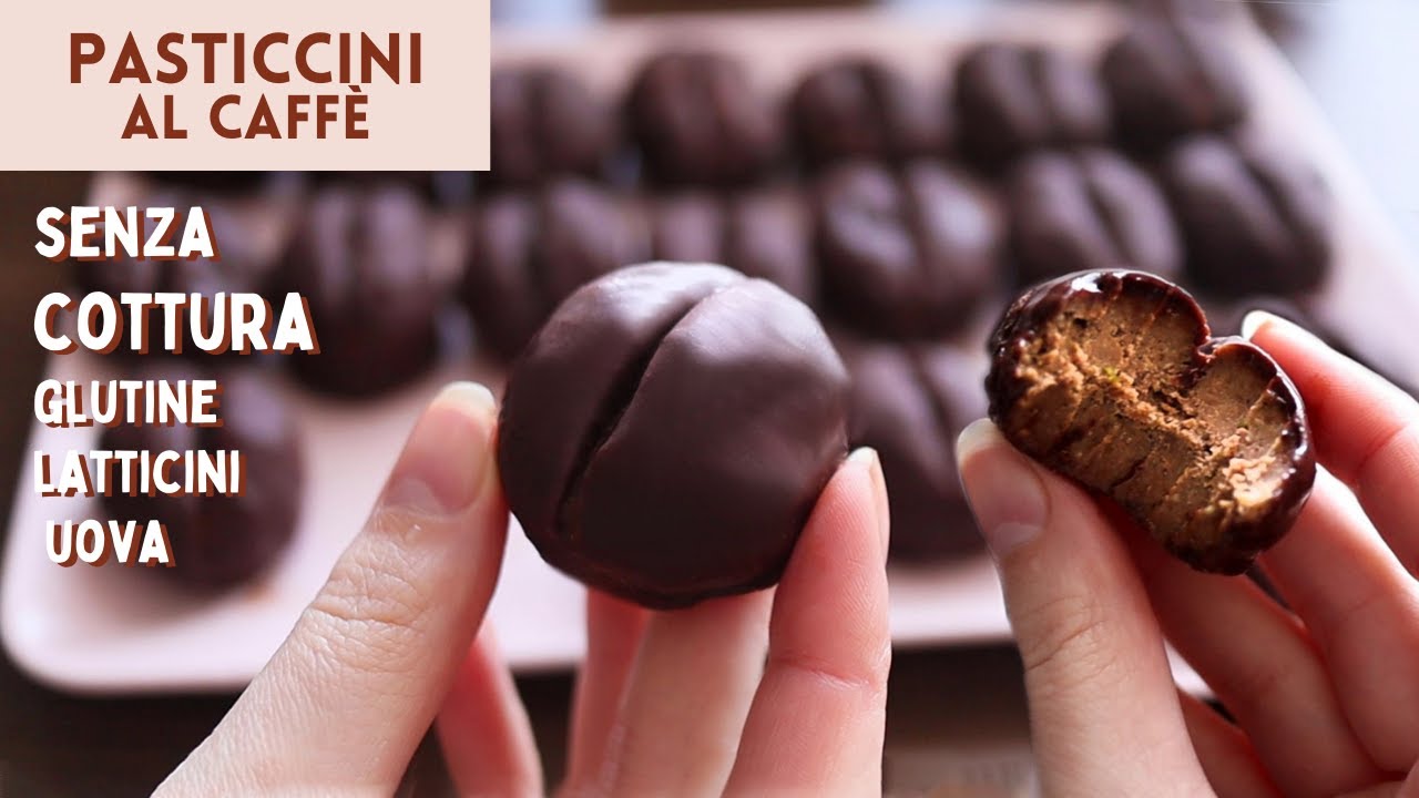 PASTICCINI MORBIDI al CAFF&Egrave; SENZA COTTURA SENZA GLUTINE e UOVA | RICETTA con BISCOTTI per COLAZIONE