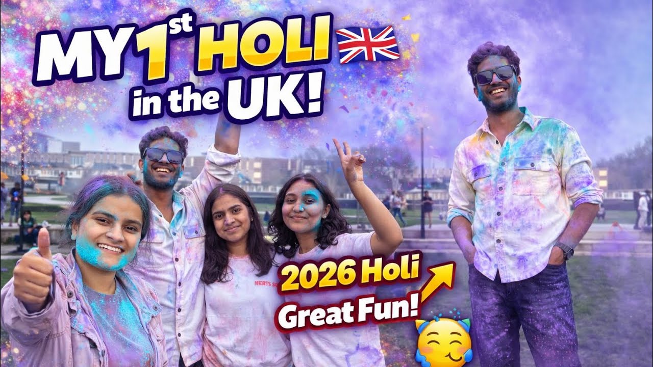 1st HOLI in UK🇬🇧| Holi 2026!🥳 | @SampreethSGowda 