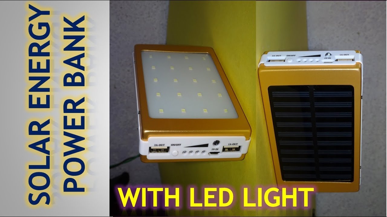 Solar Energy Power Bank with LED Light