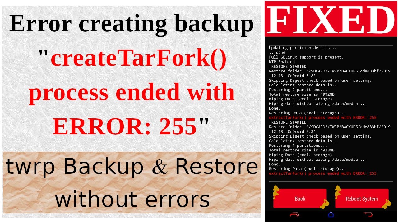 Ошибка создания резервной копии «Процесс createTarFork() завершился с ошибкой: 255» | Ошибка 255 ...