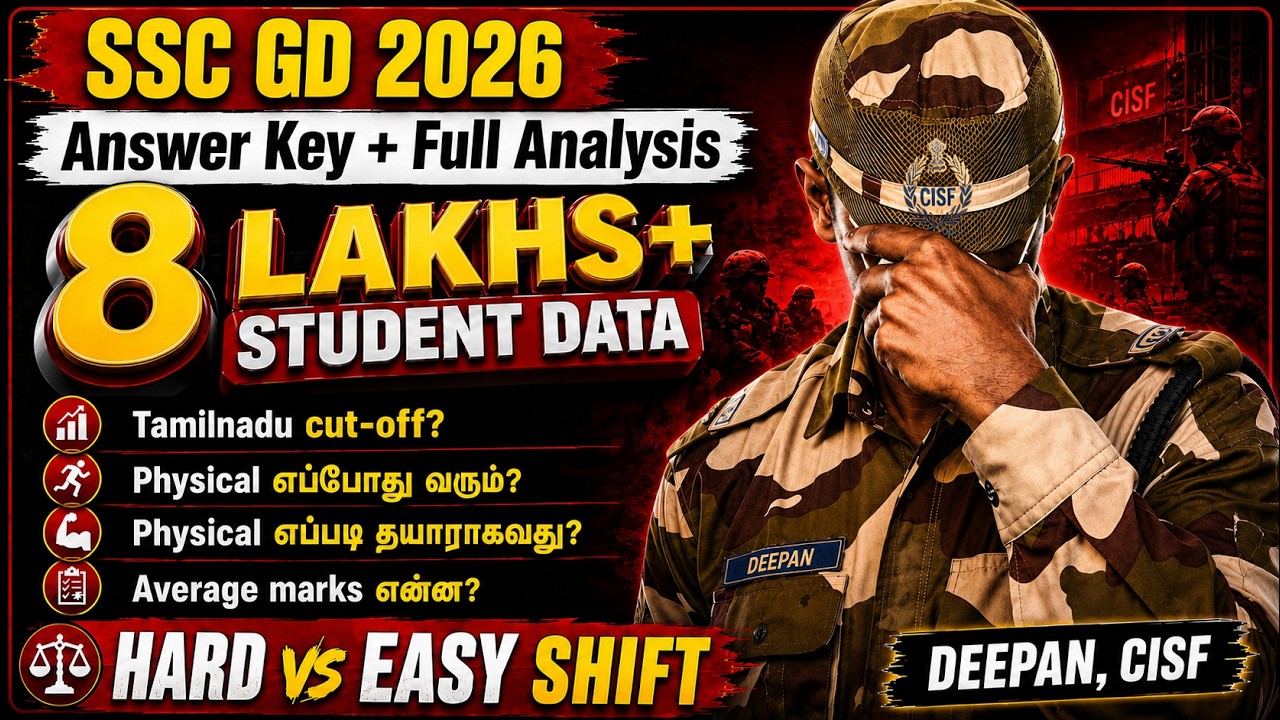 🔥 SSC GD 2026 Hard vs Easy Shift Analysis | Tamil Nadu Expected Cut Off | 8 Lakh+ Students Data