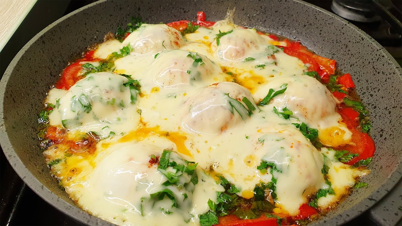 Завтрак за 5 минут! Рецепт быстрого и вкусного завтрака. Только яйца и овощи # 57