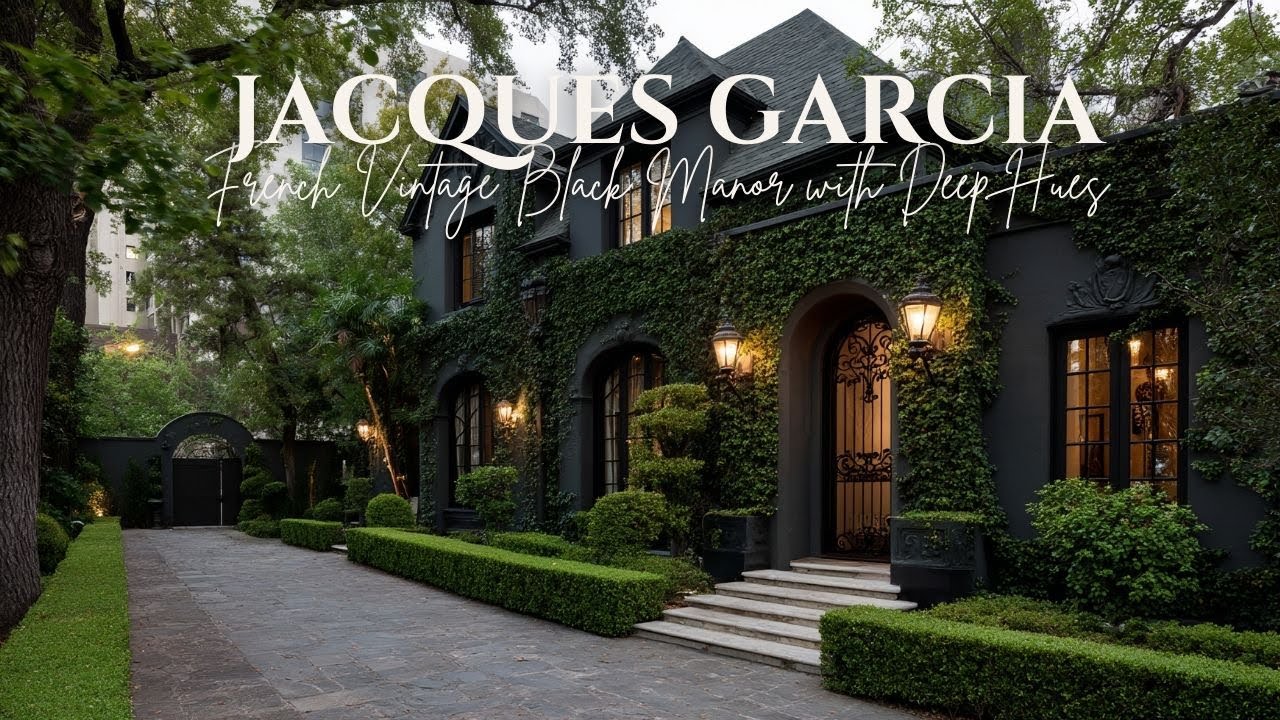 Jacques Garcia French Vintage Black Manor with Deep Hues and Opulent Details