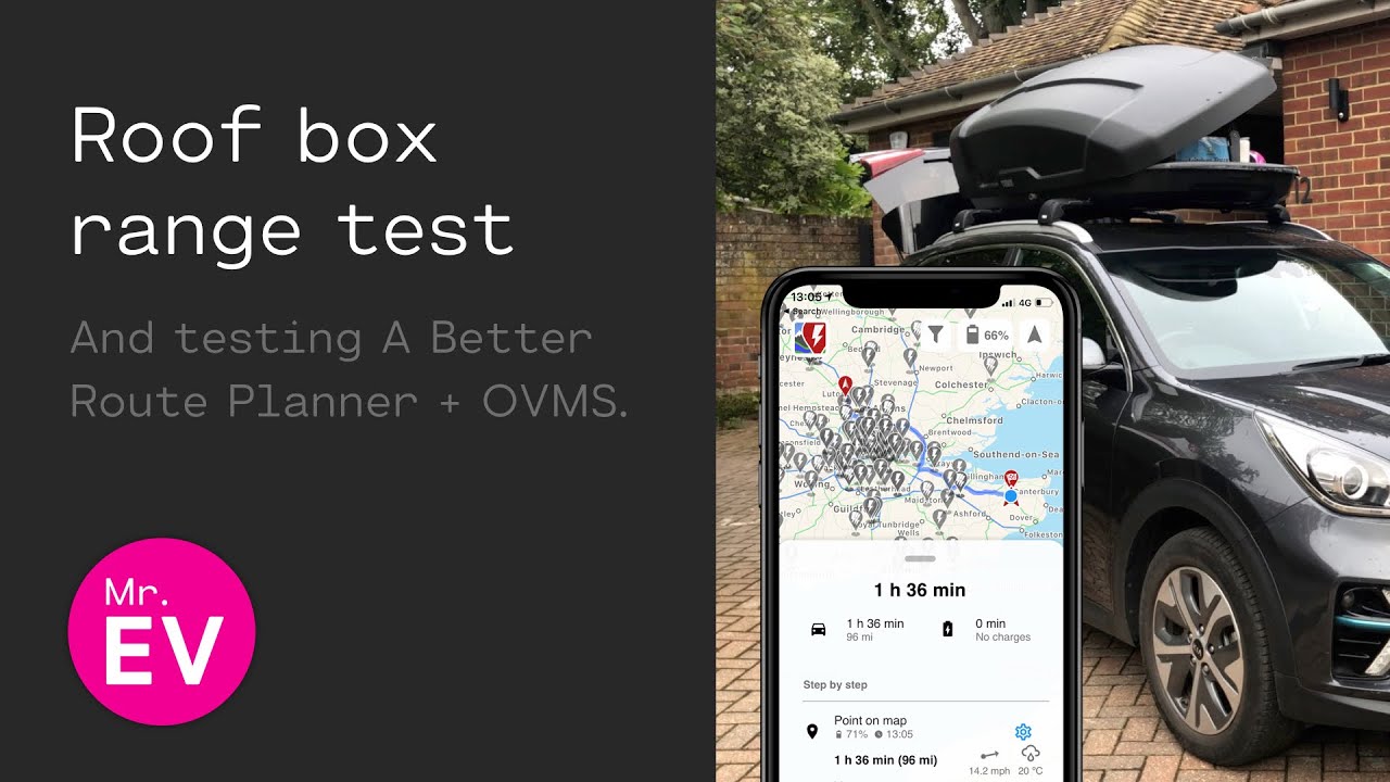 Roof box range test with OVMS + ABRP