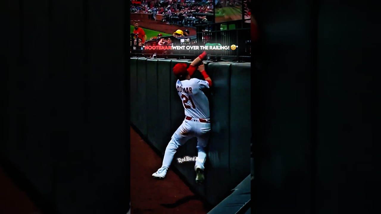 Lars Nootbaar Put His BODY On The Line To Make A Crazy Catch! 😳 #shorts #mlb