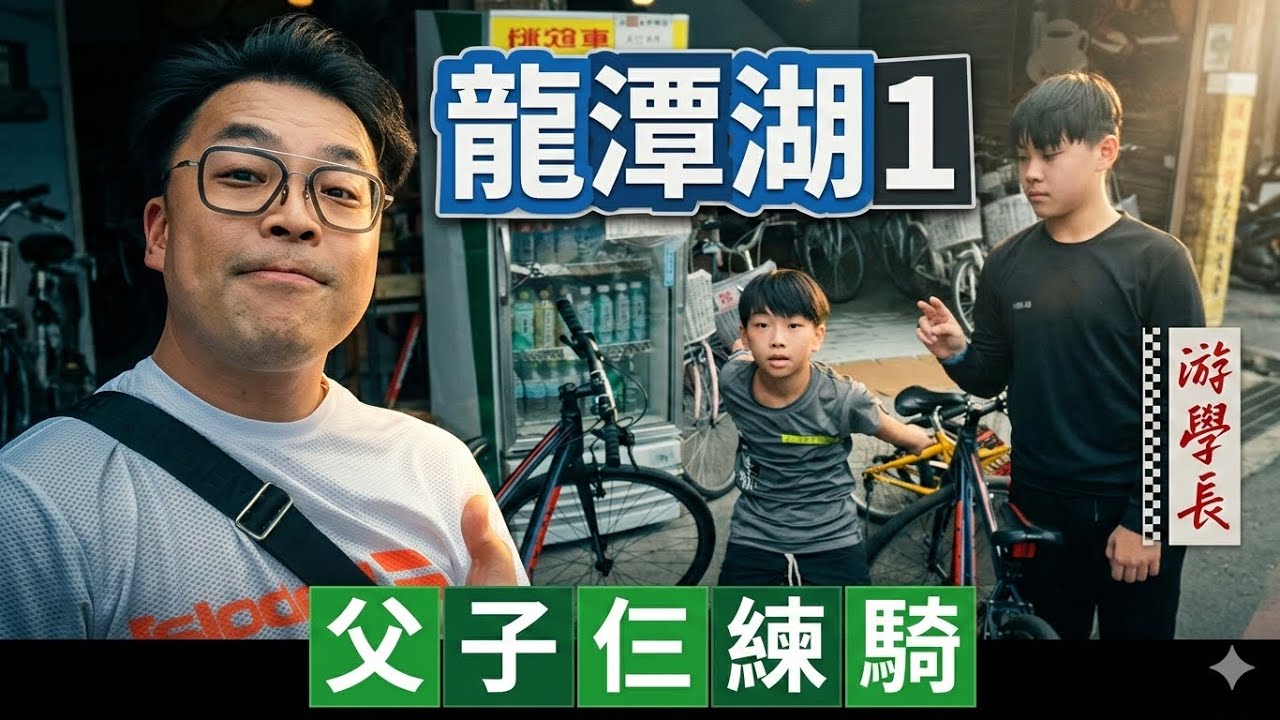 龍潭湖父子三人練騎，說到肌肉的重要性，運動還是最棒的！看完就知道運痛有多難X了• @Ericyolayola 