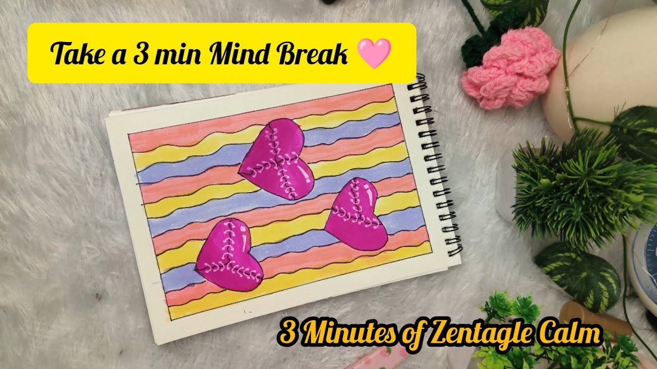 Spare 3 minutes to give your mind a break 🪷🧘🪷 | Practice zentangle to calm your mind...