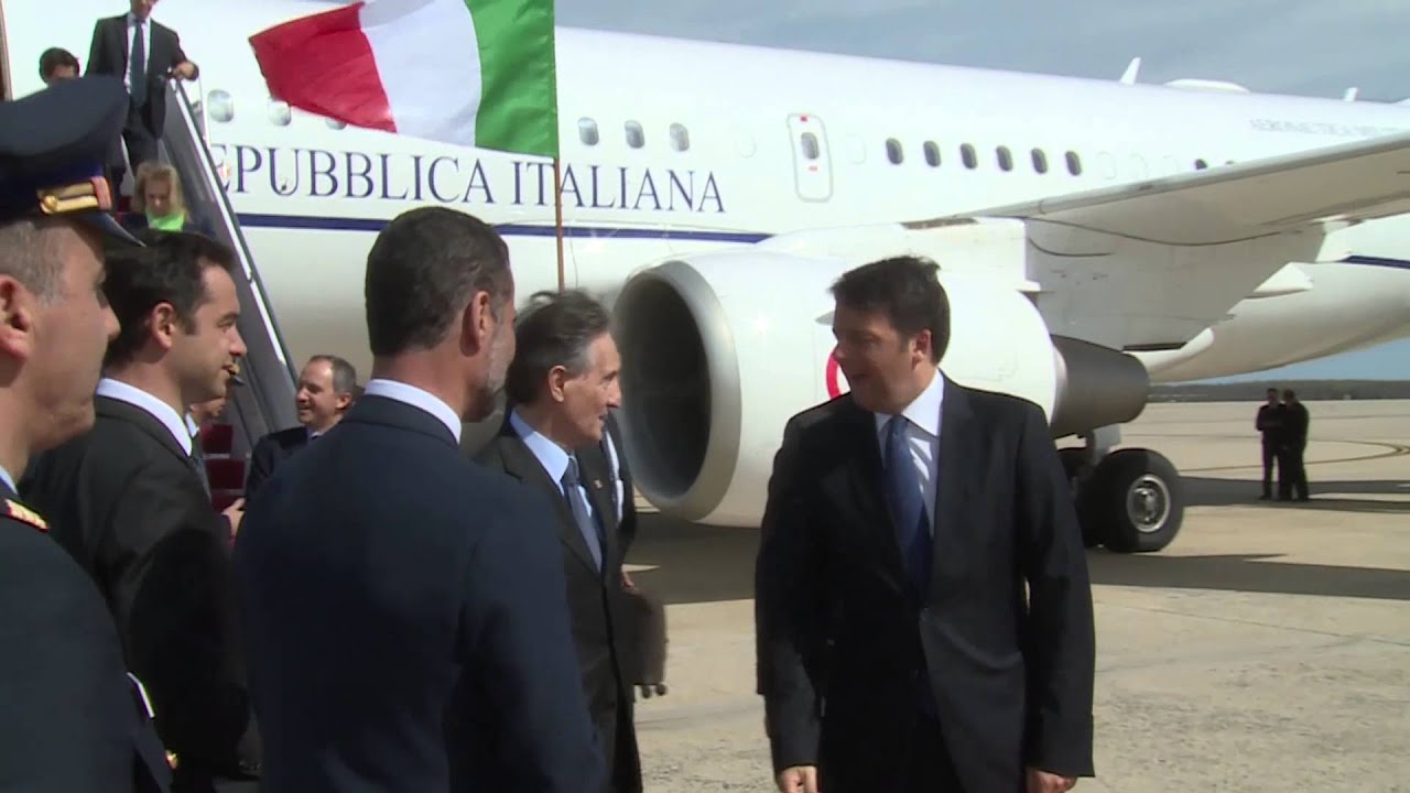 Il Presidente del Consiglio dei Ministri Matteo Renzi arriva a Washington