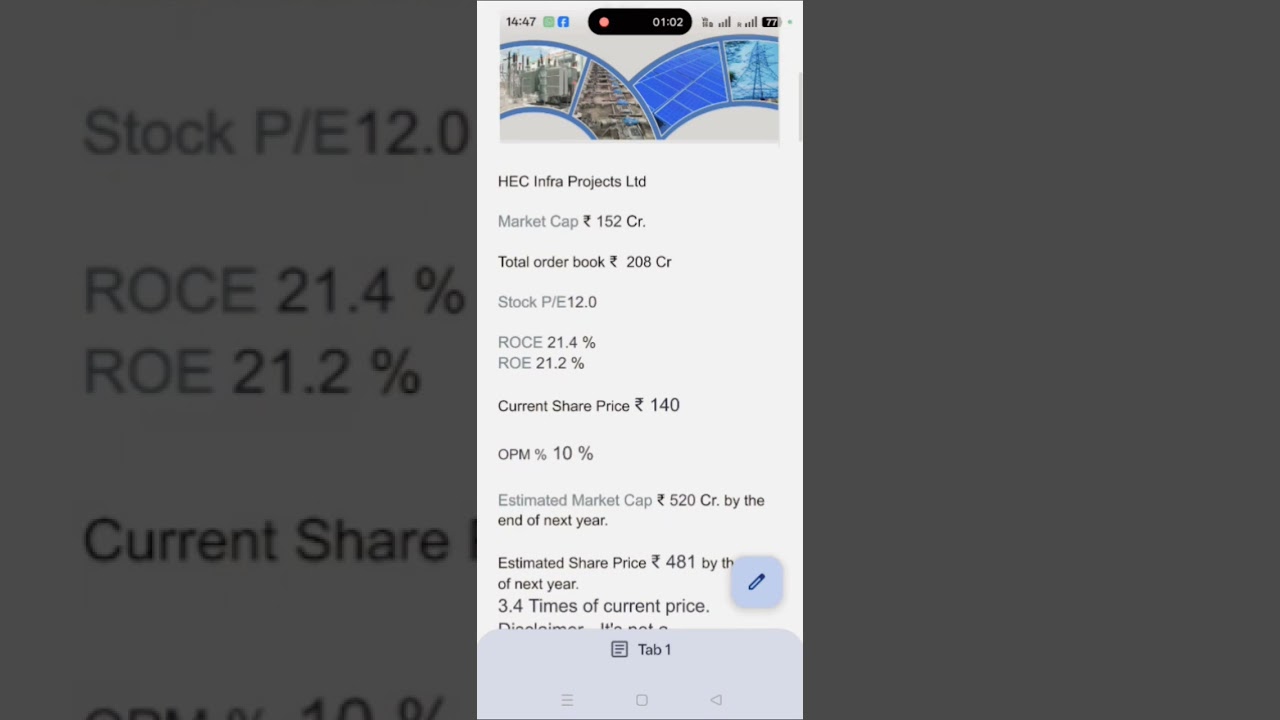 HEC INFRA PROJECT #STOCK# INFORMATION #