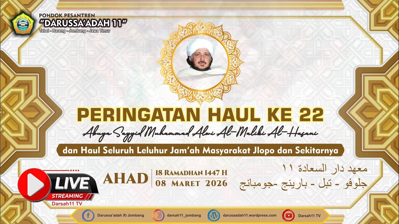 🔴  Peringatan Haul Ke 22  Abuya Sayyid Muhammad Bin Alawi Al - Maliky Al - Hasani