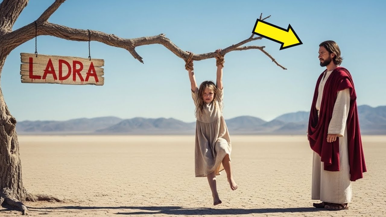 HOMEM RICO AMARROU UMA MENINA POBRE A UMA ÁRVORE POR PEGAR RESTOS DE COMIDA - MAS JESUS VIU TUDO