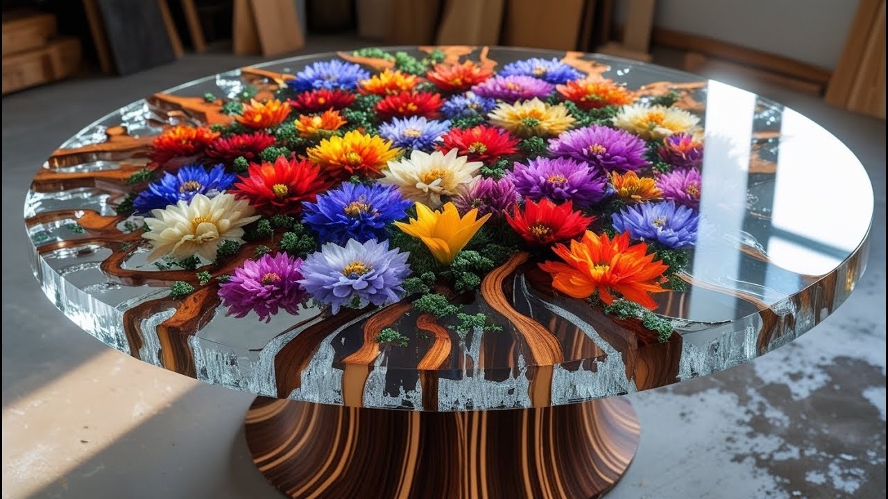 The Man Who Makes Tables with Real Flowers - Creating A Dried Flower & Resin Table with a Twist