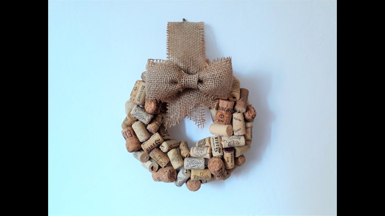 DIY Cork Wreath with Burlap Bow from Ivanka's little treasures