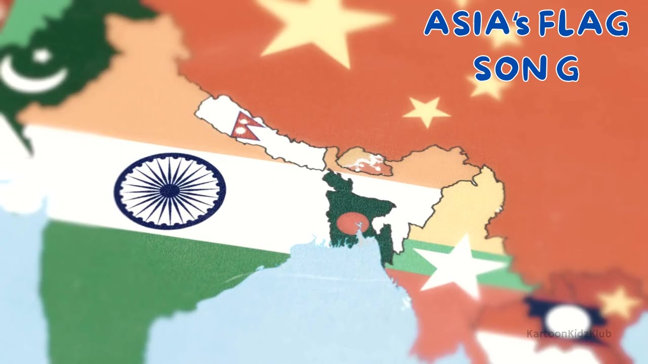 The Countries of the World Song - Asia | Asian Flag Song | Asian countries and flags