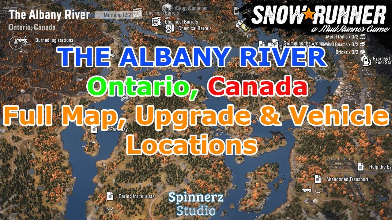 SnowRunner - The Albany River Ontario, Canada Full Map, Upgrade & Vehicle Locations | Phase 9