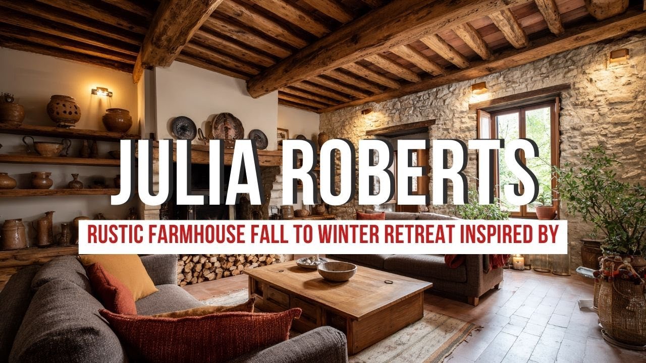 Rustic Farmhouse Fall to Winter Retreat Inspired by Julia Roberts Taos Countryside Warmth