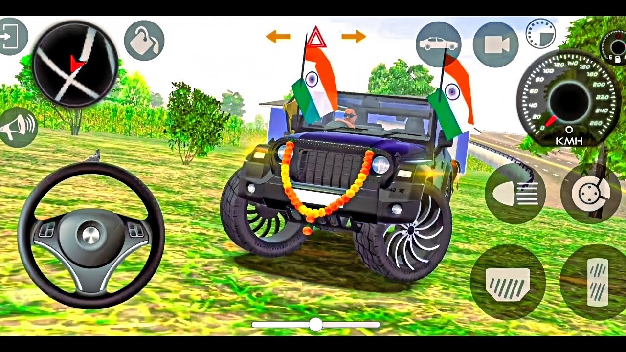 Modified(Black)Mahindra Thar 👿 (with dollar 💰)||gadi wala game 🚘|| Indian simulator 3D🎮||#viralvideo