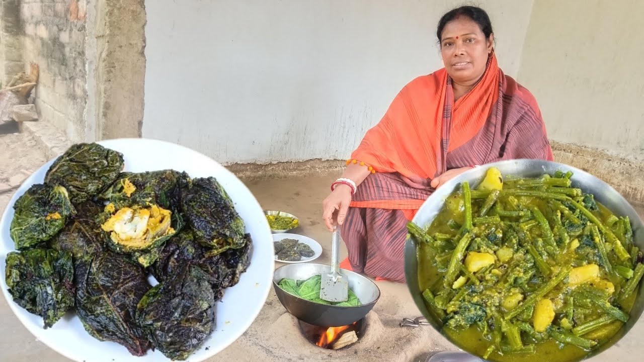  মা- ঠাকুমার পুরনো দিনের রান্না, লাউ ডাটা দিয়ে পোস্ত, তার সঙ্গে লাউ পাতা দিয়ে লোটে মাছের বড়া