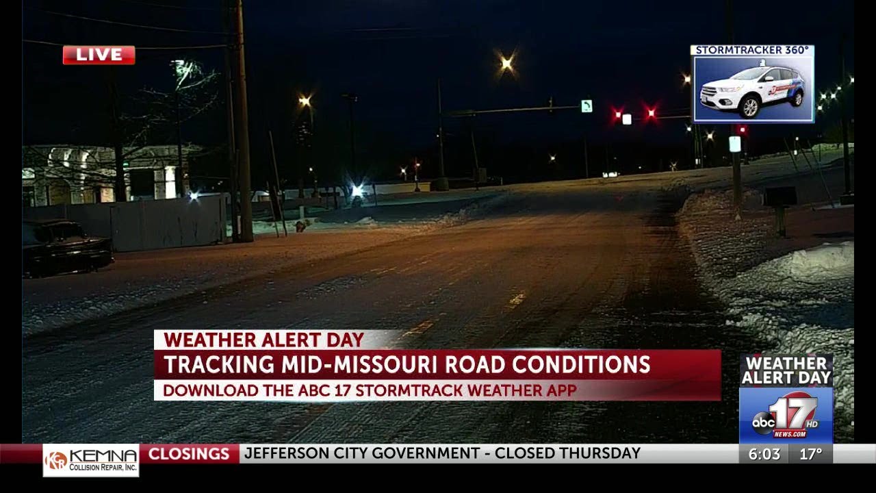 WEDNESDAY WINTER STORM UPDATES: Tracking Mid-Missouri road conditions