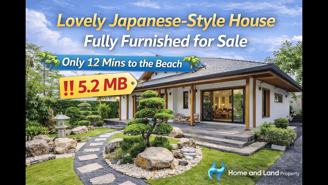 Affordable Japanese-Style House for Sale | Fully Furnished | Only 12 Minutes to the Beach | Hua Hin