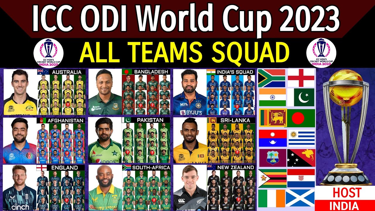 ICC Cricket World Cup 2023 - All Teams Squad | All Teams Squad ICC World Cup 2023 | World Cup 2023 |