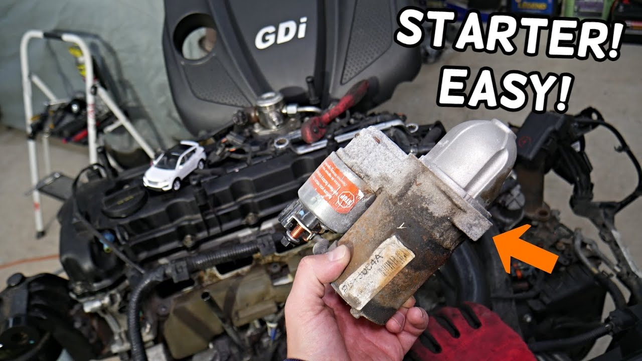 HYUNDAI SANTA FE ENGINE STARTER REPLACEMENT REMOVAL LOCATION